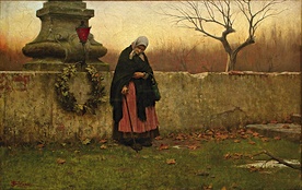 Jakub Schikaneder „Dzień Zaduszny”  olej na płótnie, 1888 Galeria Narodowa, Praga