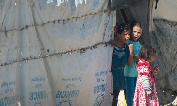 Obóz uchodźców syryjskich w Zaatari w Jordanii