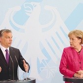 Premier Orbán  i kanclerz Merkel  w czasie wspólnej konferencji