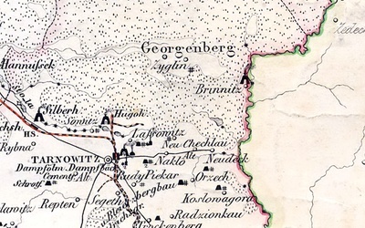 Zyglin (Żyglin) i Georgenberg (Miasteczko Śląskie) na mapie z 1861 r.