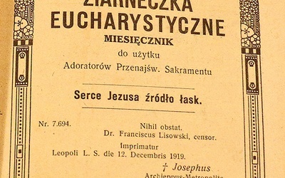 Pierwsza strona wydanych w 1920 roku we Lwowie „Ziarenek Eucharystycznych”