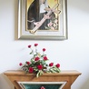 Obraz św. Rity w kościele Świętej Trójcy w Nowym Sączu jest autorską wizją Andrzeja Pasonia ze Starego Sącza