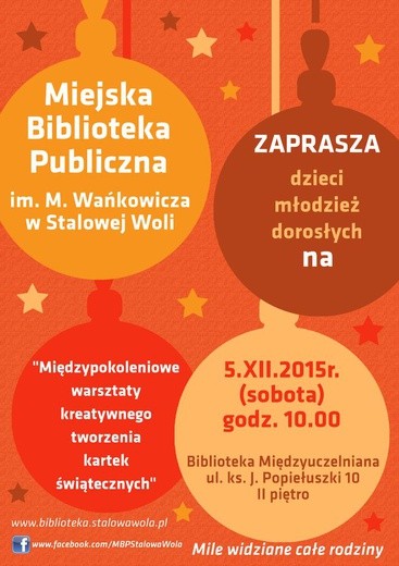 Zrób w bibliotece rodzinną kartkę świąteczną