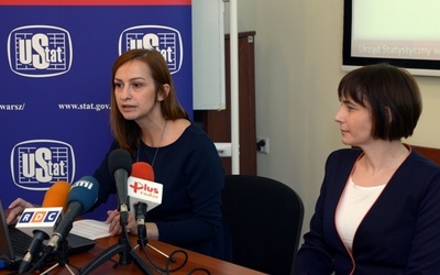 Wyniki badań Urzędu Statystycznego przedstawiły (od lewej): Justyna Wrocławska z biura obsługi mediów w US oraz Agnieszka Ajdyn, wicedyrektor US
