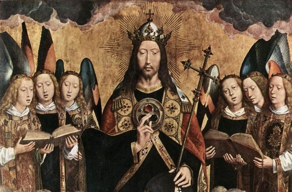 Memling, Chrystus wywyższony przez aniołów