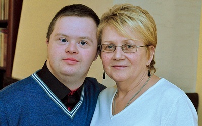  Michał ze swoją mamą