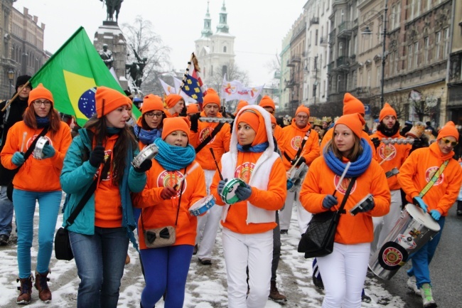 Krakowski Orszak Trzech Króli 2016 - człony niebieski i zielony