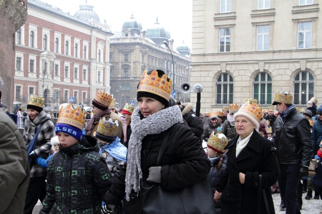 Krakowski Orszak Trzech Króli 2016 - człony niebieski i zielony