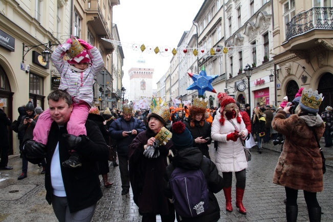 Krakowski Orszak Trzech Króli 2016 - człony niebieski i zielony