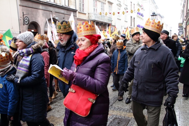 Krakowski Orszak Trzech Króli 2016 - człony niebieski i zielony