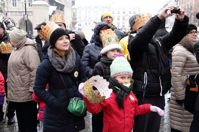 Krakowski Orszak Trzech Króli 2016 - człony niebieski i zielony