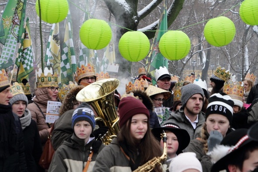 Krakowski Orszak Trzech Króli 2016 - człony niebieski i zielony