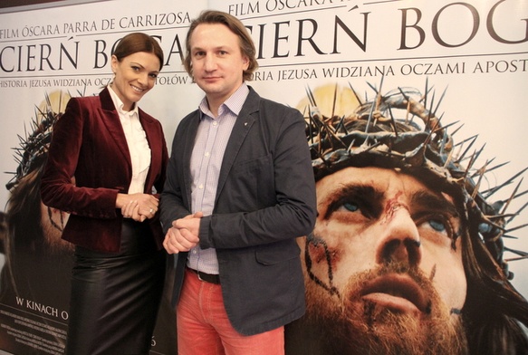 Agata Konarska i Michał Kondrat podczas prasowego pokazu filmu w Warszawie