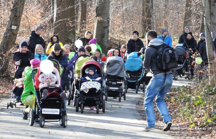 Rodzinny spacer buggygym w bielskiej Wapienicy