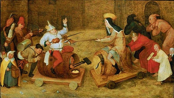 Pieter Breughel Starszy „Wojna postu z karnawałem”  olej na desce, 1525–1569 Muzeum Sztuk Pięknych, Boston