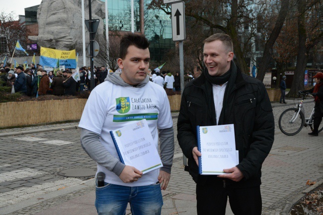 Manifestacja przeciw powiększeniu Opola