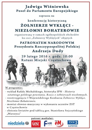 Konferencja "Żołnierze wyklęci - bohaterowie niezłomni", Częstochowa, 29 lutego