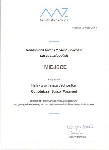 Najlepsi strażacy z Zakrzowa