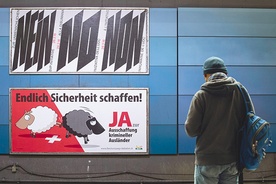 Plakat zwolenników deportacji cudzoziemców w Zurichu