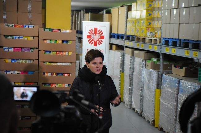 Premier Beata Szydło w Caritas