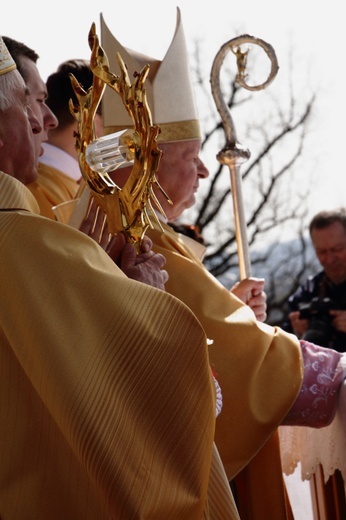 Rozdanie gałązek oliwnych w Łagiewnikach i obchody Niedzieli Miłosierdzia