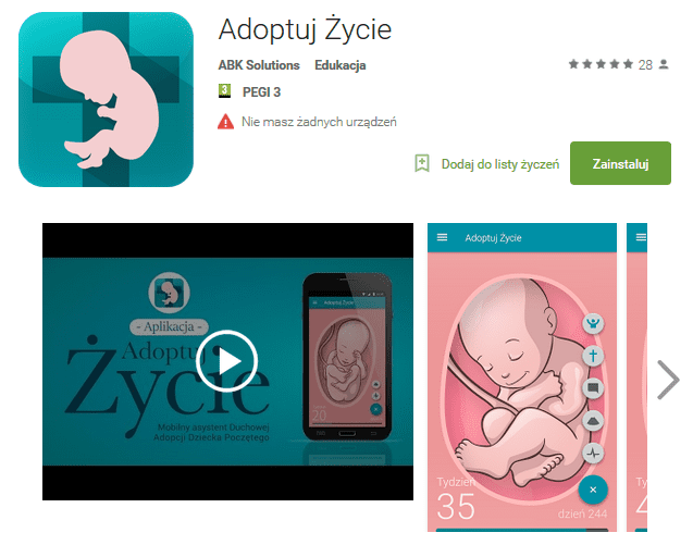 Polska aplikacja pro-life dla Androida