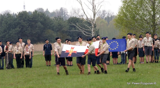 Drużyna harcerska na Wielkich Harcach Majowych