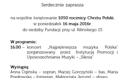 Świętowanie 1050. rocznicy chrztu Polski, Katowice, 16 maja