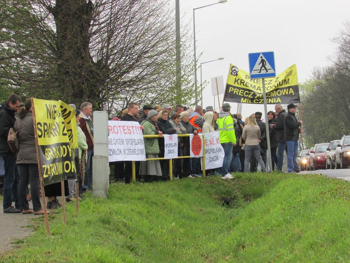 Protest mieszkańców Czerniejowa przeciwko powstającej spopielarni zwłok