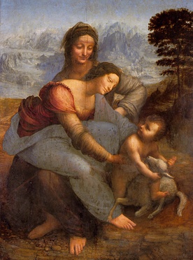 Leonardo da VinciŚw. Anna Samotrzecia, olej na desce, ok. 1506–1513Luwr, Paryż