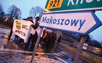 Protesty pracowników kopalni w Makoszowach w styczniu 2015 r.