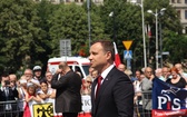 Prezydent Andrzej Duda składa wieniec przed pomnikiem W. Korfantego w Katowicach