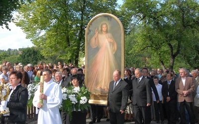 Procesja do kościoła w Domosławicach