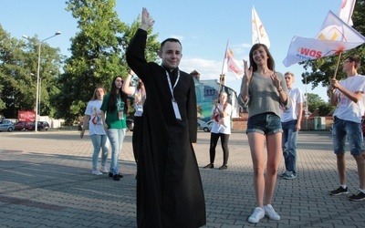 Powitanie włoskich pielgrzymów w Łowiczu