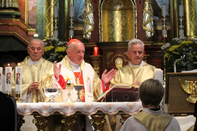 Kard. Kazimierz Nycz z włoskimi pielgrzymami ŚDM w Starej Wsi