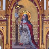 ▲	Obraz św. Jadwigi Śląskiej z neogotyckiego ołtarza głównego w kościele św. Jadwigi w Brzezince (1890 – 99).