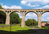 ▼	Kamienny wiadukt w Lewinie to symboliczna brama między Czechami a Polską.