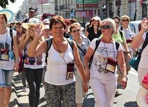 ▲	 Pielgrzymi wychodzili z Lublina pełni optymizmu. 