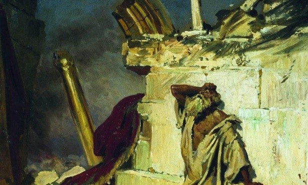 Płacz proroka Jeremiasza wśród ruin Jerozolimy