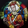 ▲	Św. Elżbieta Węgierska – witraż z nawy bocznej kościoła Chrystusa Króla w Gliwicach.