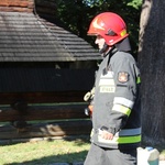 Pożar kościoła w Jawiszowicach - ćwiczenia strażaków