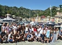 	Nasi pielgrzymi z włoskimi gospodarzami w Portofino.