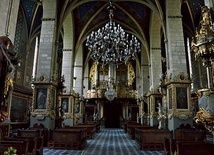 Wnętrze sandomierskiej katedry. 