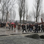 Z krzyżem przez były obóz zagłady Birkenau