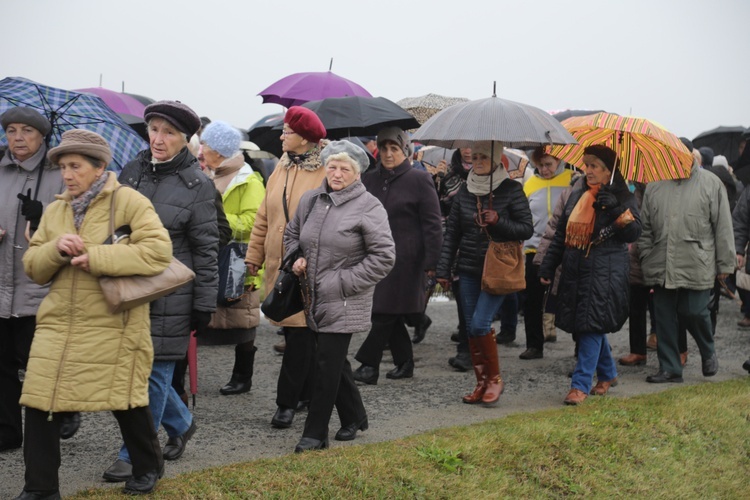 Z krzyżem przez były obóz zagłady Birkenau