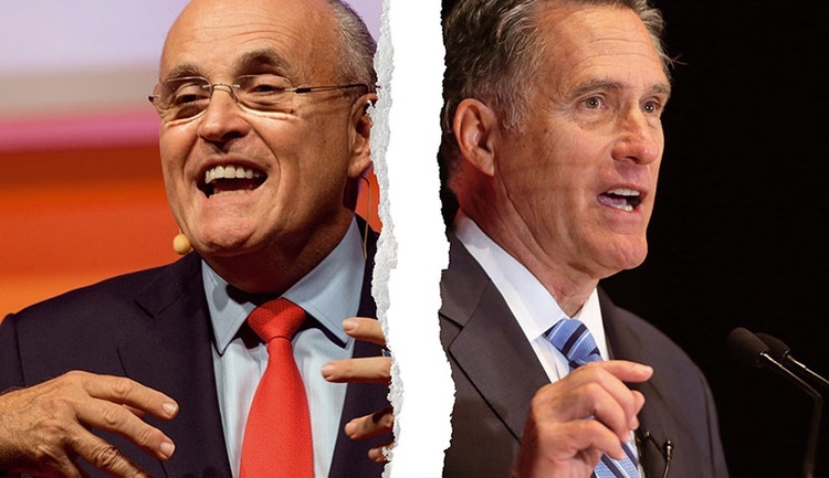 Rudolph Giuliani (z lewej) i Mitt Romney