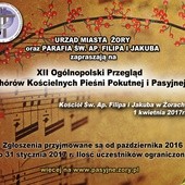 Przegląd chórów, Żory, zgłoszenia do 31 stycznia