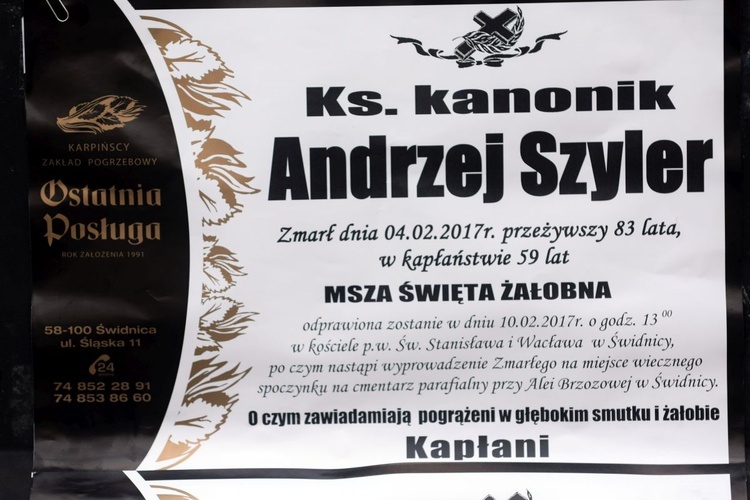 Uroczystości pogrzebowe ks. Andrzeja Szylera