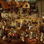 Pieter Bruegel Starszy
Wojna postu z karnawałem  
olej na desce, 1559
Muzeum Historii Sztuki w Wiedniu