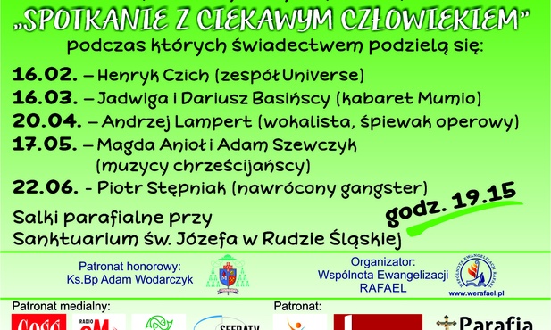 Spotkanie z ciekawymi ludźmi, od 16 marca do 22 czerwca, Ruda Śl. 